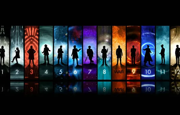 Art, figures, the series, silhouettes, Doctor Who, Doctor Who