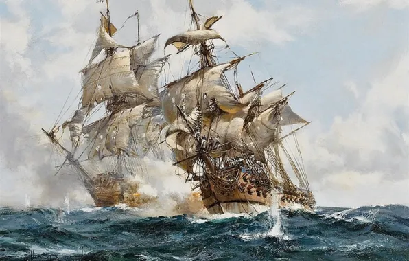 Sea, sails, frigates, sailors