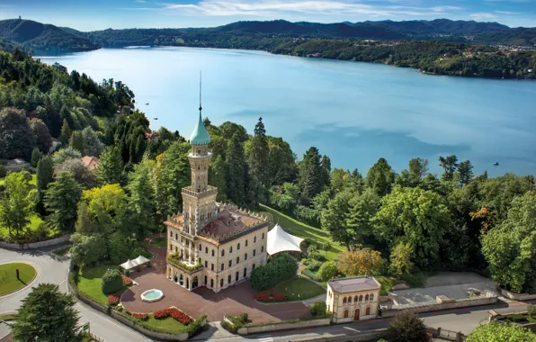 Picture the city, lake, Italy, Lago d'orta, Villa Crespi