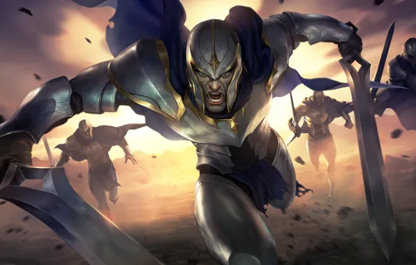 Weapons, army, armor, soldiers, swords, warriors, knights, run