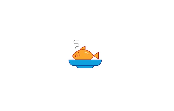 Download wallpaper food, minimalism, fish, plate, dish, dinner, section ...