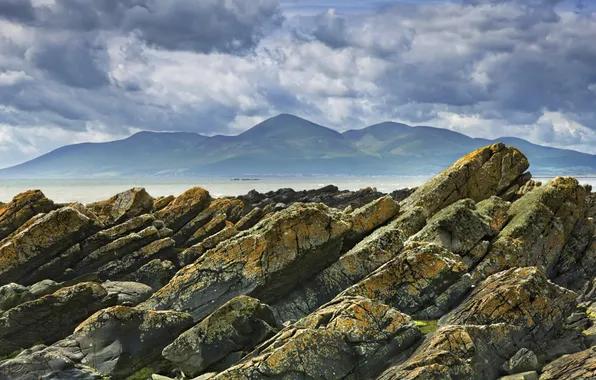 Picture the sky, clouds, landscape, mountains, nature, rocks, horizon, sky