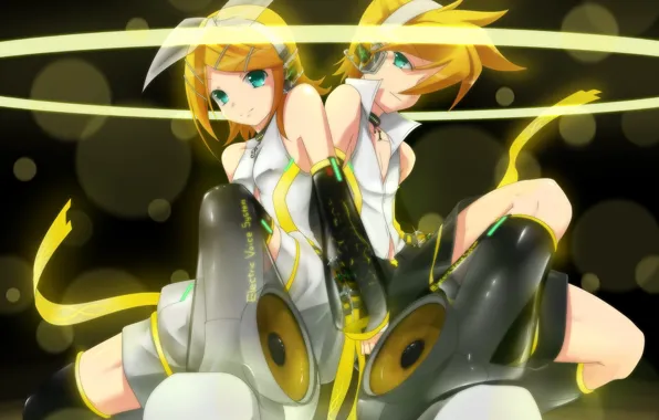 Anime, shoes, art, two, Vocaloid, Vocaloid, Rin, Len