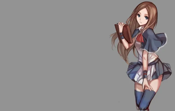 Picture girl, anime, art, schoolgirl