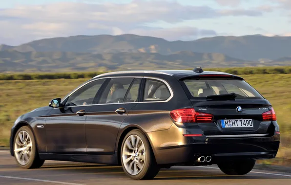 Picture road, machine, the sky, BMW, xDrive, Touring, Modern Line, 530d