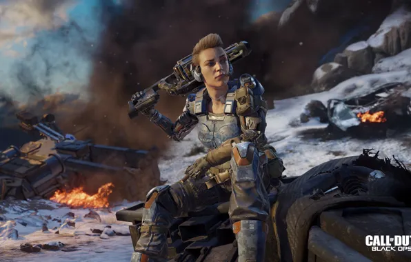 Girl, gun, mechs, Call of Duty: Black Ops 3, hero soldier