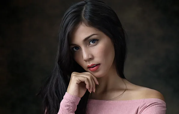 Look, pose, background, portrait, makeup, brunette, hairstyle, beautiful