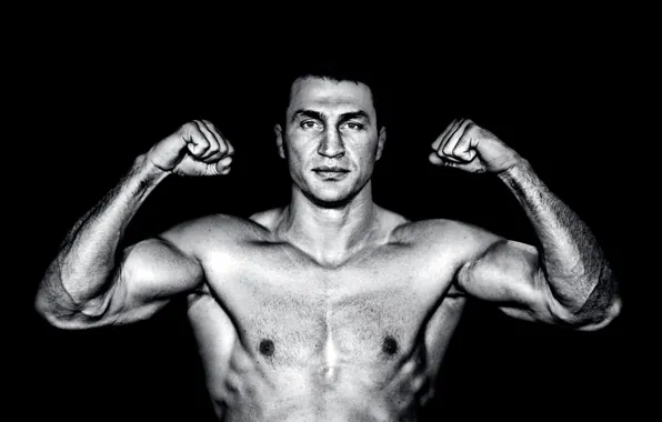 Picture BACKGROUND, BODY, LOOK, BLACK, MUSCLE, BLACK AND WHITE, CHAMPION, WLADIMIR KLITSCHKO