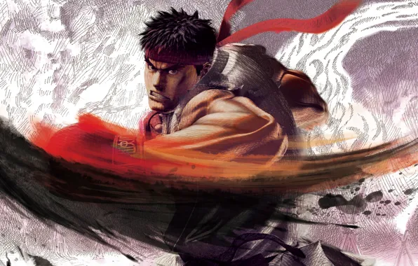 Picture the game, battle, warrior, art, fighter, character, Ryu, Street Fighter IV
