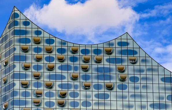 Picture facade, Hamburg, Germany, the Elbe Philharmonic hall, building