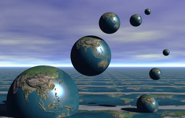 Picture background, earth, balls, planet