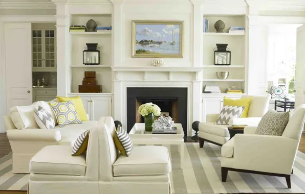 Picture design, style, room, interior, fireplace, living room