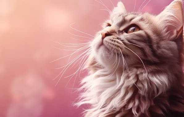 Cat, cat, mustache, look, pose, grey, fluffy, face