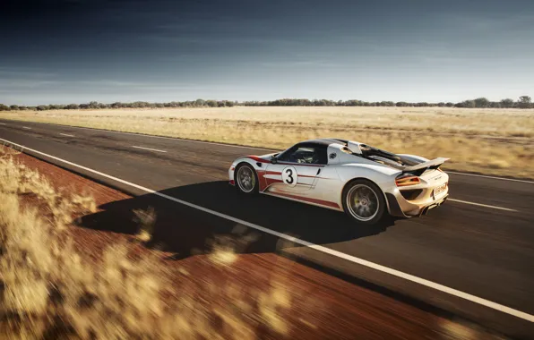 Picture supercar, in motion, Spyder, Porsche 918