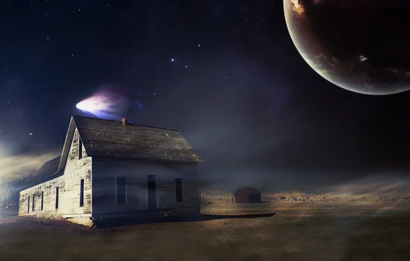 House, planet, the barn
