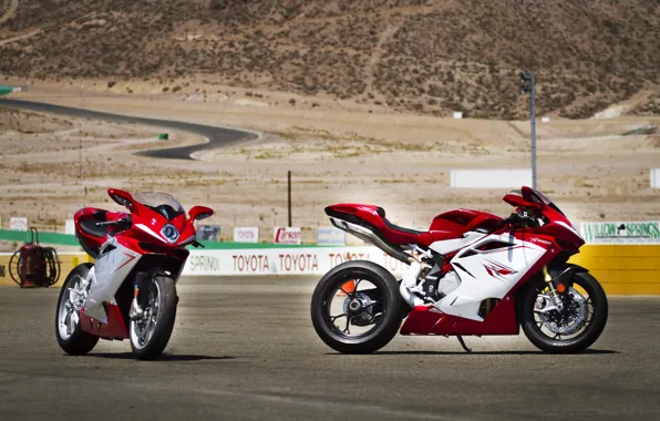 Sand, motorcycles, track, red, mv agusta, Agusta