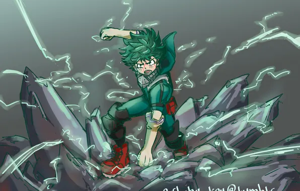 Picture art, guy, My Hero Academia, Boku No Hero Academy, Midori Isuku, My Hero Academy