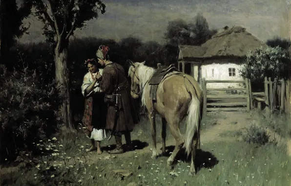Oil, picture, date, canvas, Nikolai Pimonenko, Ukrainian Night