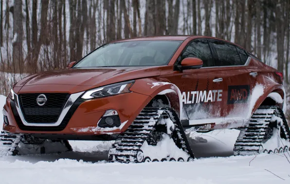 Winter, machine, Concept, snow, Nissan, the concept, Nissan, side