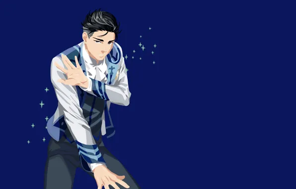 Guy, blue background, Yuri on the ice, Yuri On Ice, Otabek Altyn