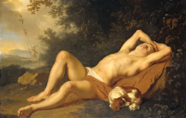 Trees, oil, picture, mythology, Ari de voys, Jacob's Dream