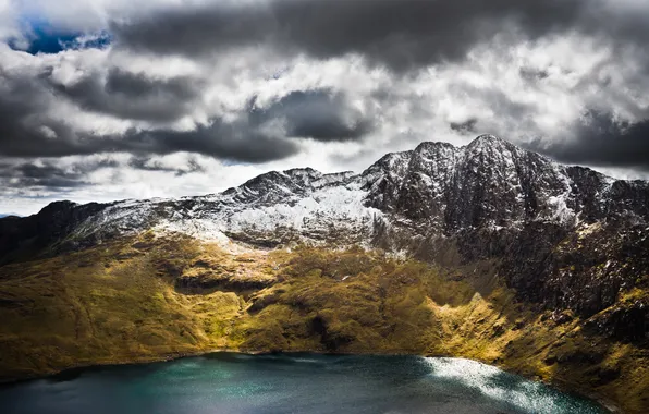 Sea, water, mountains, the ocean, mountain, Snowdon, wales, the uk