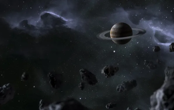 Night, view, galaxy