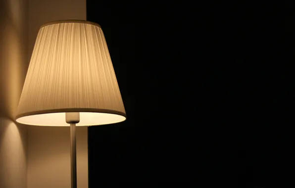 Picture lamp, black background, lampshade