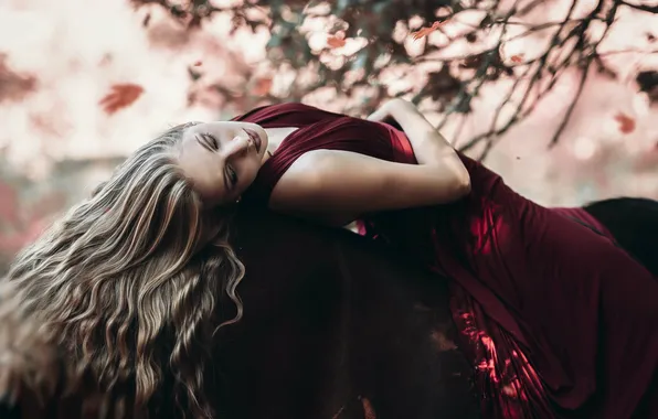 BLONDE, HAIR, HORSE, DRESS, Model Janica, by Nicola Davide Furnari