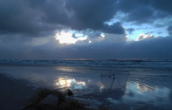 Clouds, Sea, Beach, Storm, Shore, The gates
