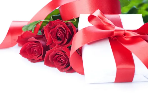 Picture love, flowers, holiday, box, gift, feelings, roses, silk