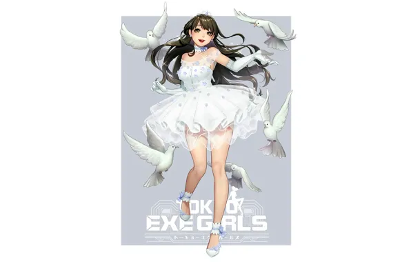 Wallpaper Tokyo Exe Girls, beautiful, gloves, anime, mini dress, sexy, short dress, attractive