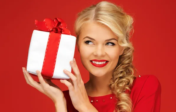 Girl, gift, blonde