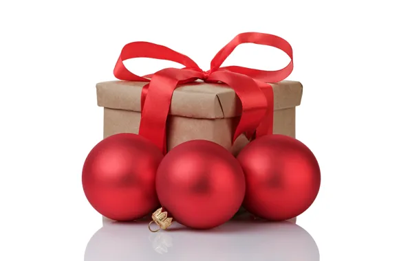 Gift, balls, New Year, Christmas, Christmas, balls, box, gift