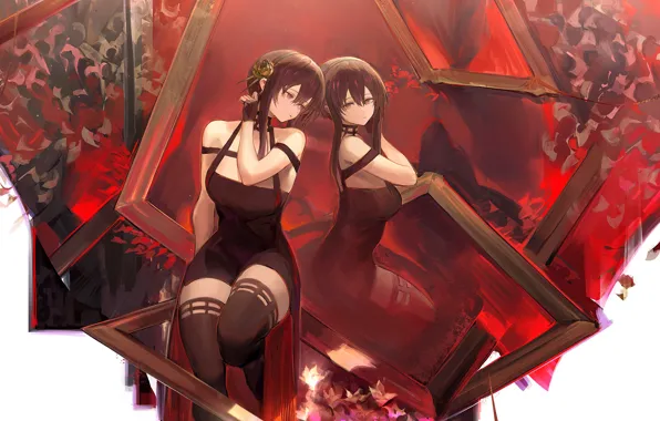 Girl, reflection, frame, Yor Forger, Spy x Family
