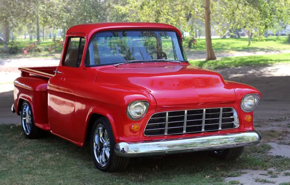 Chevrolet, Red, Pickup, 1955