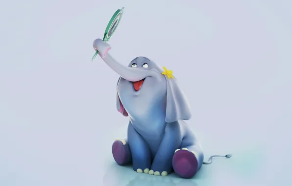 Mood, art, elephant, children's, the mirror, Mariano Tazzioli, little elephant