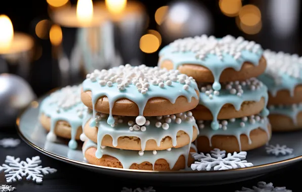 Cookies, Christmas, New year, figures, cookies, molds, cooking, AI art