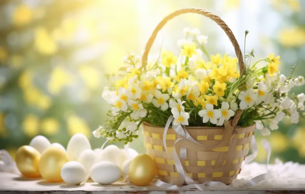 Holiday, eggs, spring, Easter, painted, eggs, Easter, easter composition