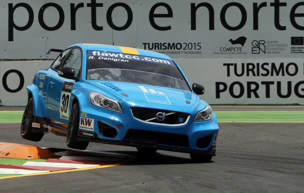 Blue, volvo, Volvo, wtcc, c30, ц30, dahlgren