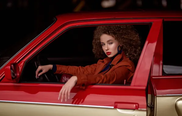 Machine, auto, look, girl, curls, Nastya, Anna Locust