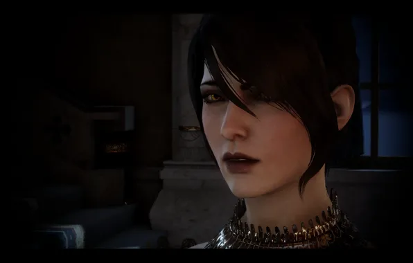 Eyes, look, face, shadow, lips, hairstyle, dragon age, neck