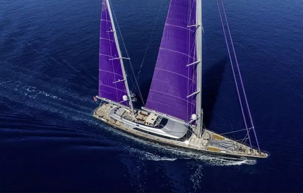 Sea, the way, movement, the wind, ship, yacht, sails, mast
