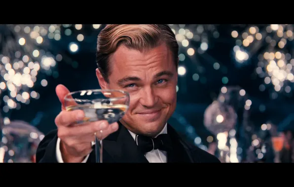 Picture actor, glass, Leonardo DiCaprio, Leonardo DiCaprio, Movie, The Great Gatsby, The Great Gatsby