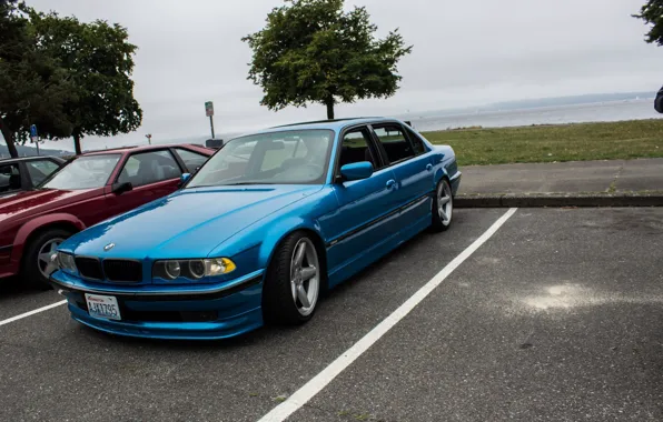 Picture BMW, blue, 7series, E38