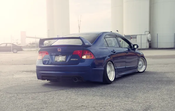 Picture blue, honda, Honda, blue, civic, civic, stance