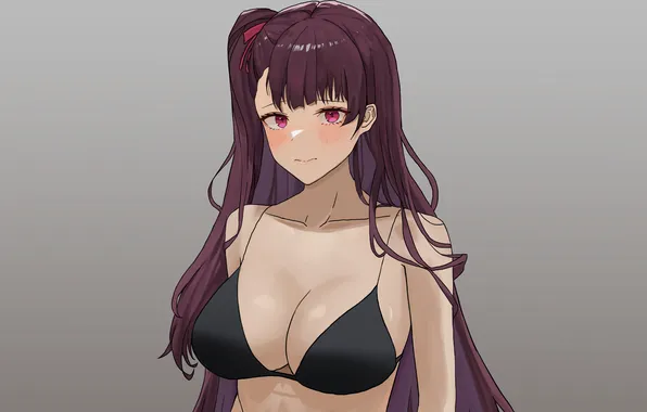 Girl, sexy, cleavage, long hair, boobs, anime, beautiful, pretty