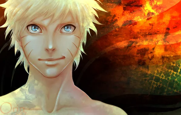 Blue eyes, naruto, grin, Uzumaki naruto