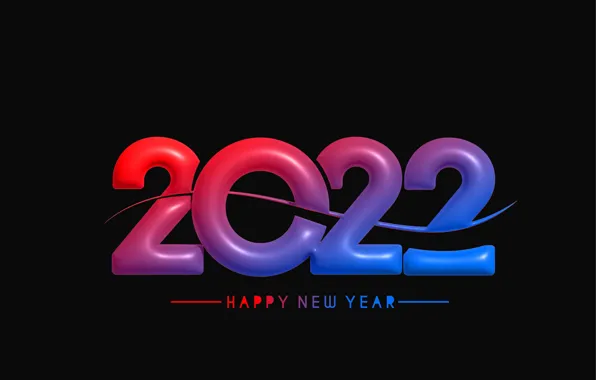 New year, black background, new year, happy, 2022