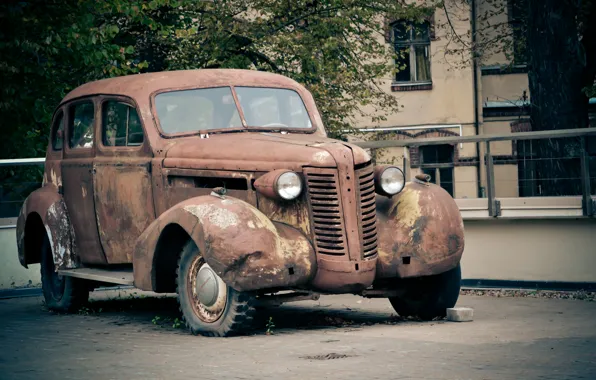 Machine, retro, cars, car, brown, the old fashioned way